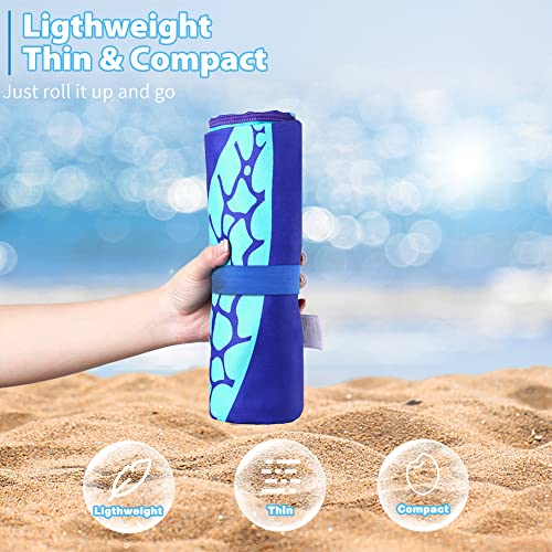 Microfiber Beach Towel with Bag Oversized 71x32 Sand Free 2 Pack (2 Count)