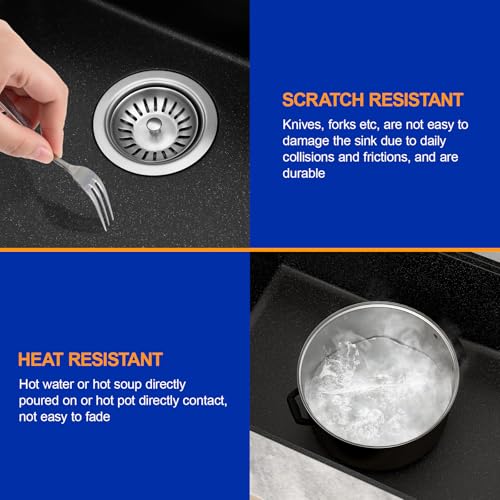 30 Inch Matte Black Kitchen Sink Workstation Granite Composite Undermount Single Bowl Kitchen Sink
