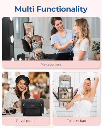 Makeup Bag for Women with Hanging Hook