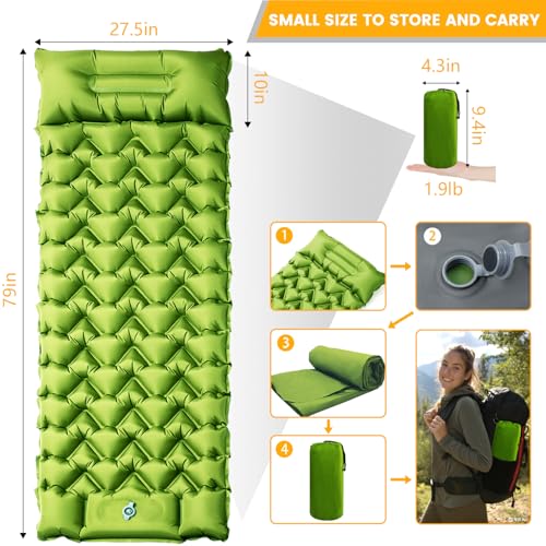 Ultralight Camping Sleeping Pad with Built