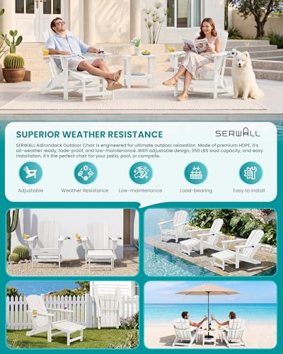HDPE Folding Adjustable Adirondack Chair with Footrest