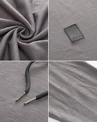 Mens Fashion Hoodies Sport Pullover Solid Color Shirt Workout Lightweight Tops Dark Grey X