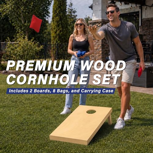 Solid Wood Premium Cornhole Set