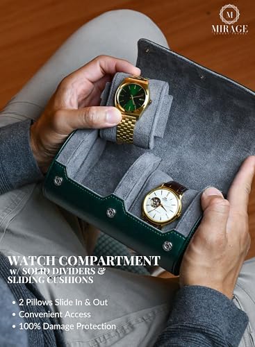 Watch Travel Case for Men Watch Roll for Travel Organizer and Display Watch Case (13 Count)