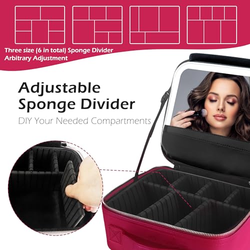 Travel Makeup Bag Cosmetic Bag Makeup Organizer Bag with Lighted Mirror