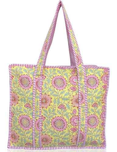 100% Cotton Quilted Tote Bag For Women