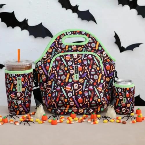 LunchTote Zippered Bag Insulated Neoprene Caddy (Creep It Sweet / X-Large 6.5 Quart Lunch Tote)