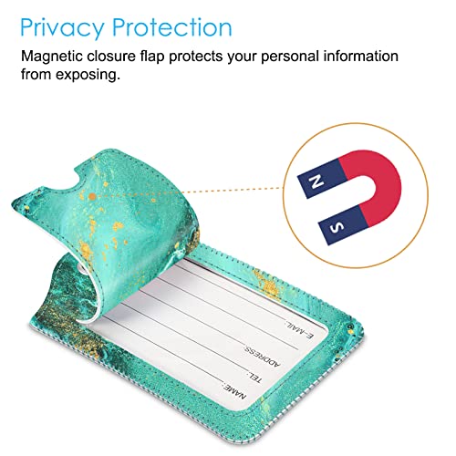 Luggage Tags Privacy Cover ID Label for Travel Bag Suitcase (2 Count)
