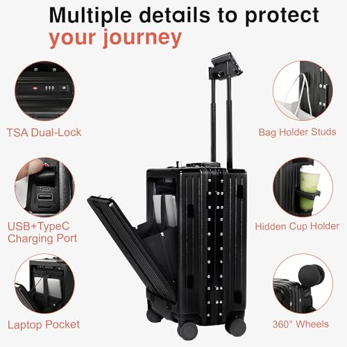 Zipperless 24 Inch Luggage With Wheels