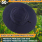 UPF50+ Mens Wide Brim Sun Hat Large Foldable Brim Bucket Hat for Fishing Gardening Womens UV Protection Hat Navy Blue