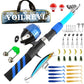 Kids Fishing Rod and Reel Combo Push Button Small Collapsible Telescopic Fishing Pole Kit Beginner Youth Boys Fishing Starter Set Tackle
