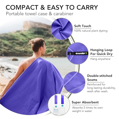 Quick Dry Travel Towel with Case & Carabiner