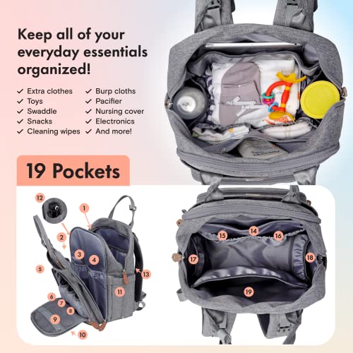 Diaper Bag Backpack with Portable Changing Pad