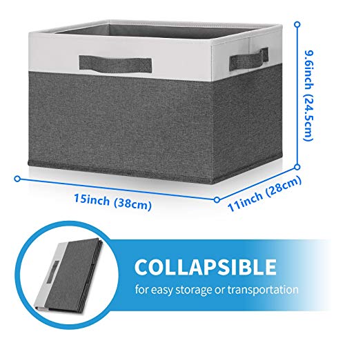 Large Fabric Storage Bins with 3 Handles (3 Count)
