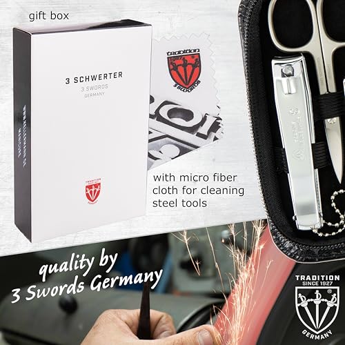 brand quality 8 piece manicure pedicure grooming kit set for professional nail care with synthetic leather case black