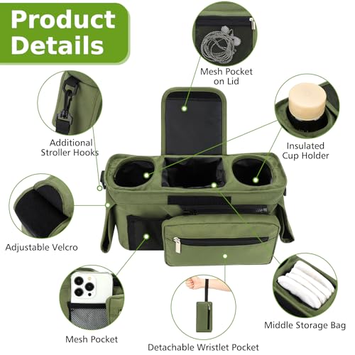 Universal Stroller Organizer with Insulated Cup Holder