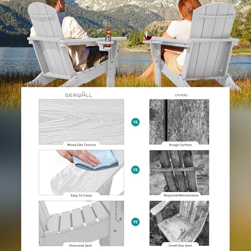 Outdoor Adirondack Chair Set of 6 with Cup Holders (6 Count)