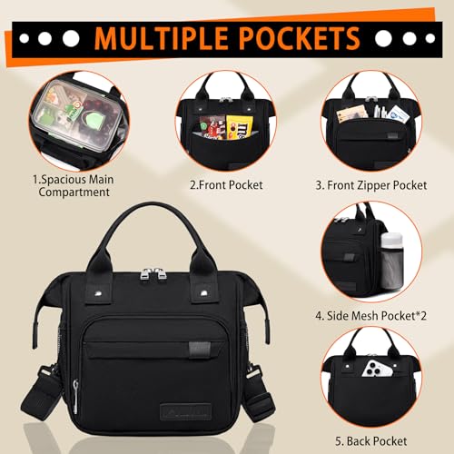 Small Lunch Bag Lightweight Insulated Lunch Box for Women Work Portable Soft Cooler for Picnic Travel Road Trips