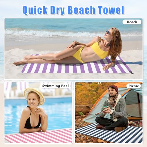 2 in 1 Microfiber Oversized Beach Towel (2 Count)