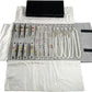 Velvet Travel Jewelry Case Roll Bag Organizer for Necklace Bracelet Earrings Ring (Black) (Black and Grey)