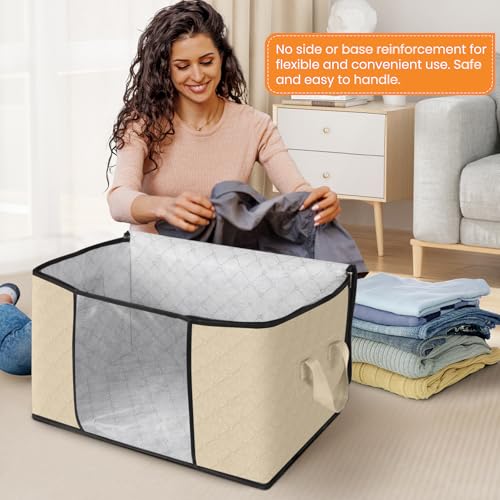 10 Pack Storage Bags for Clothes Blanket Storage Bins with Lids (10 Count)