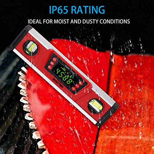 10 Inch Digital Torpedo Level and Protractor IP54 Protected Electronic Bubble Inclinometer