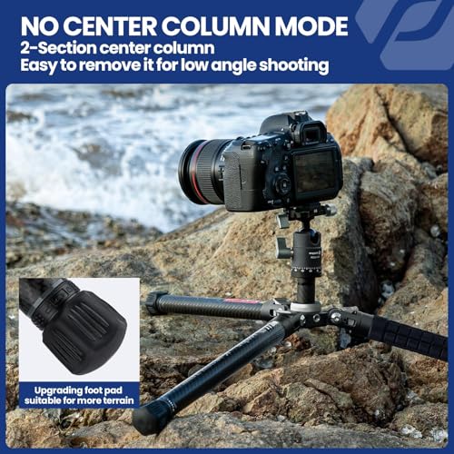 62 Inch Carbon Fiber Tripod for Camera Ultralight Travel Camera Tripod Max Loads Up 22lbs X