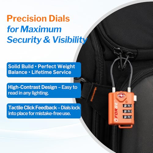 TSA Approved Cable Luggage Locks (4 Count)