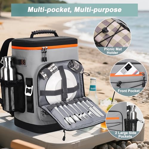Large 52 Can Insulated Waterproof Leakproof Cooler Backpack (52 Count)