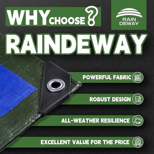 8x10 Feet Tarps Heavy Duty Waterproof 10.5 Mil Outdoor Poly Tarp