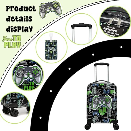 Kids Suitcase Set for Boys Hardside Luggage with Spinner Wheels 2 Piece 16inch Toddler Suitcase for Boys Travel Carry on Luggage Airline Approved (2 Count)