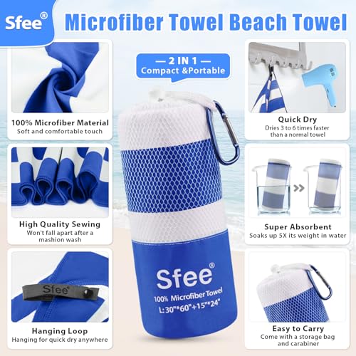 4 Pack(8Pcs) Microfiber Travel Towel, Beach Towel Quick Dry Towel Camping Towel Super Absorbent Compact Lightweight Sports Towel Gym Towel for Beach, Gym, Hiking, Pool, Backpacking, Bath, Yoga
