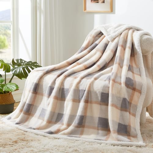 Super Soft Faux Rabbit Fur Sherpa Fleece Throw Blanket