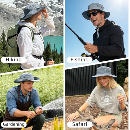 Sun Hats for Men Women Safari Hat Foldable Fishing Hat UPF 50+ Bucket Hat