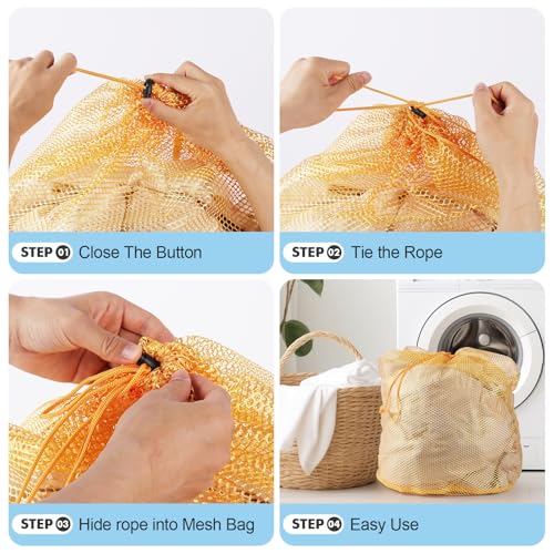 4Pcs Mesh Laundry Bags Washing Machine Mesh Wash Bags for Clothes (4 Count)