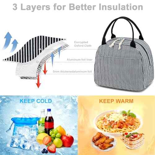 Lunch Bag for Women Men Cute Corduroy Lunch Tote Bags Reusable Insulated Lunch Box Large Capacity Reusable Insulated Cooler for Work Picnic or Travel