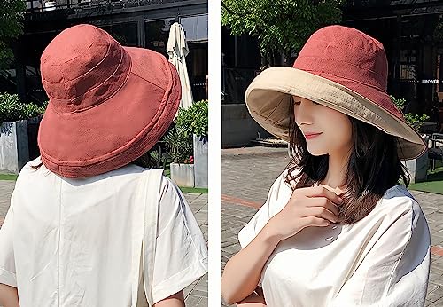 Women Summer Wide Brim Sun Hat Bucket Fishing Hats UV Protection