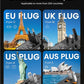 85W Universal Travel Adapter with Retractable USB C Cable