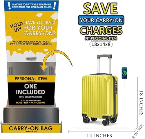 Personal Item Suitcase 18x14x8 Inches Hardside Built In TSA Lock & USB Port Lightweight Luggage With Removable Silent Wheels Underseat Carry