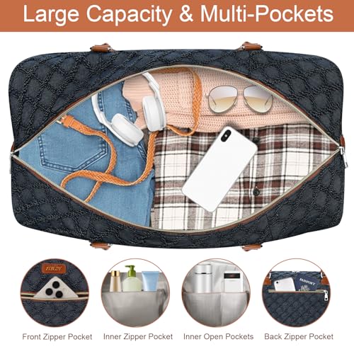 Weekender Bag for Women 21.5" Travel Duffel Large Carry On Bag 3PCS