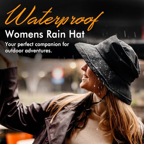 Women's Waterproof UPF 50+ Wide Brim Packable Rain Hat