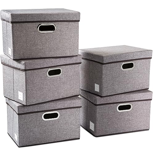 Collapsible Storage Containers with Lids [5 (5 Count)