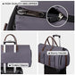2-in-1 Canvas Garment Duffle Travel Bag with Shoulder Strap,Grey
