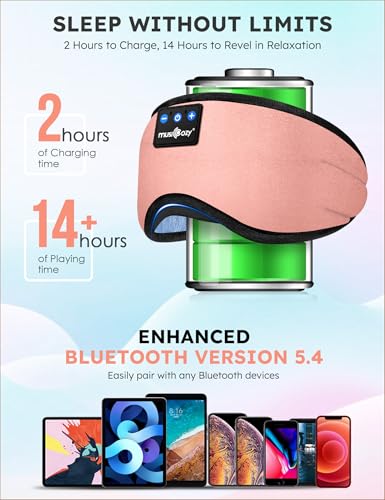 Sleep Headphones Bluetooth 5.4 Sleep Eye Mask with HD Speakers