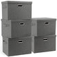 Large 17" 36 Quart Collapsible Stackable Storage Bins with Lids (5 Count)