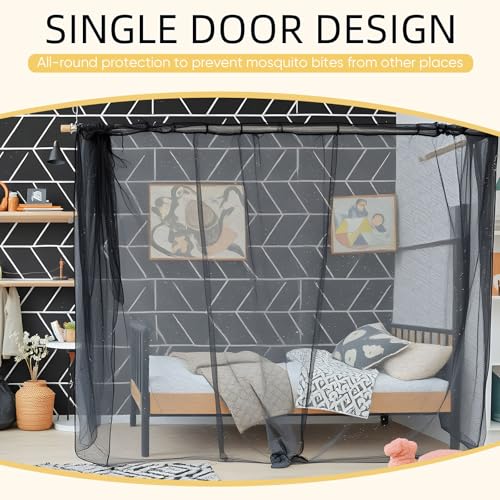 Black Mosquito Net for Bed