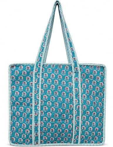 100% Cotton Quilted Tote Bag For Women