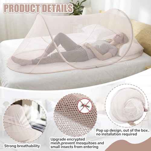 1 Pcs Mosquito Netting for Camping Bed 78 * 31 * 22 Inch