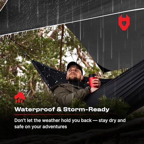 Rain Fly 12x10 Lightweight Survival Camping Tarp; 100% Waterproof; Makes a Great Backpacking Tarp or Hammock Shelter; Comes in Multiple Colors