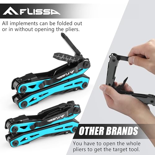16-In-1 Multi-Tool Pliers, EDC Multitool, Aqua Blue